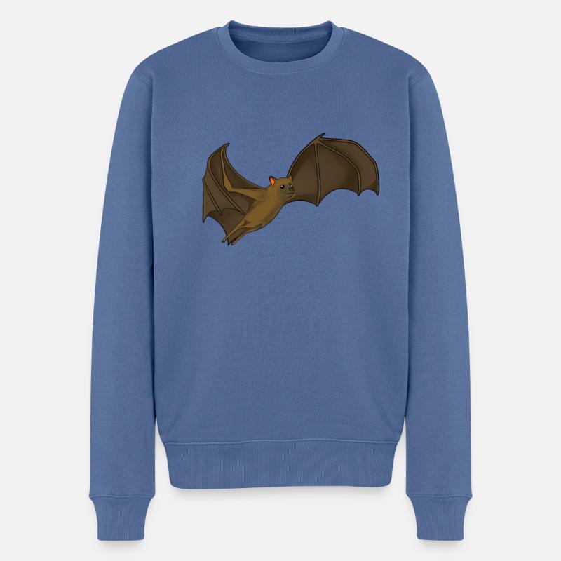 Kawaii Flughund - Männer Premium Bio Pullover - Taubenblau