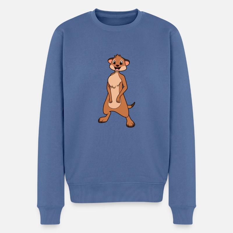 Suricate Kawaii - Pull Premium bio Homme - bleu pigeon