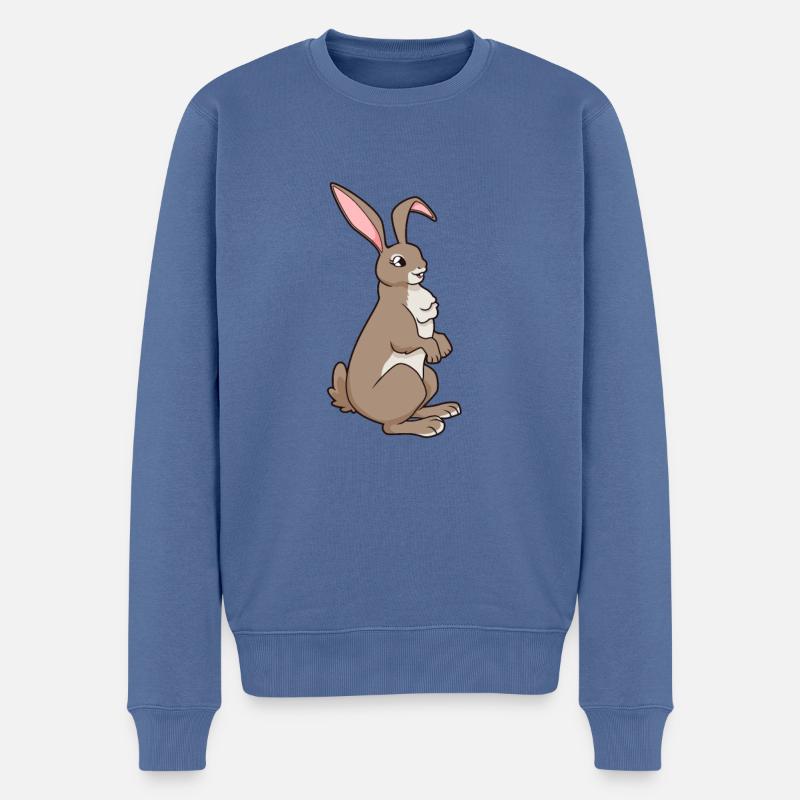 Lapin Kawaii - Pull Premium bio Homme - bleu pigeon