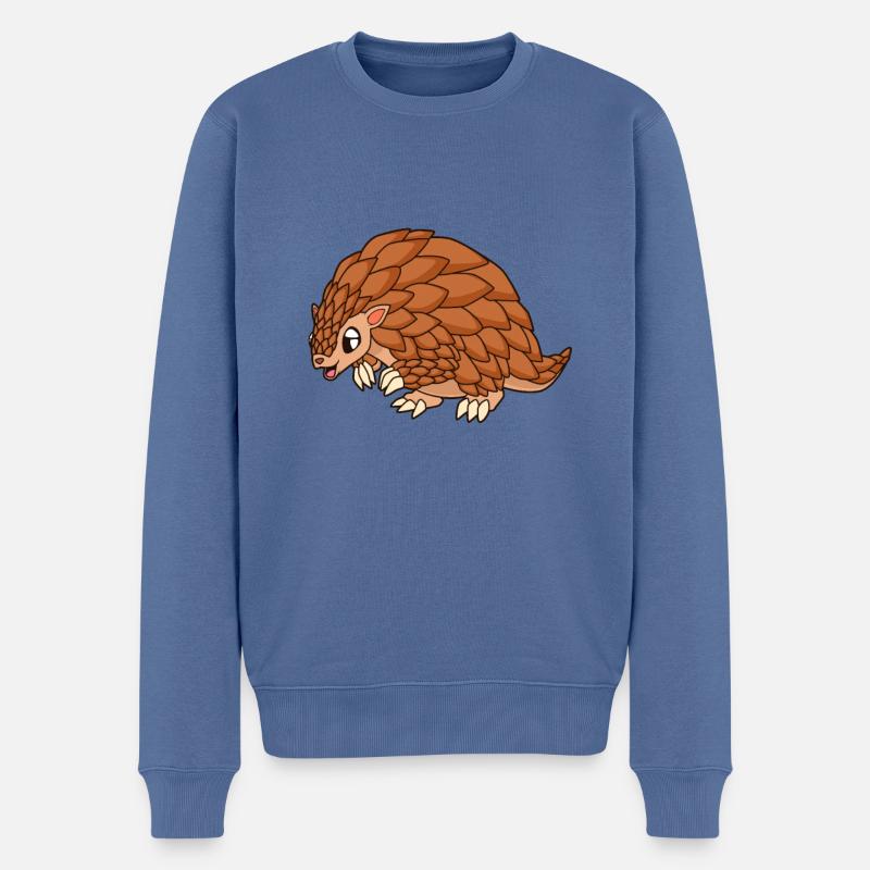 Kawaii Pangolin - Männer Premium Bio Pullover - Taubenblau