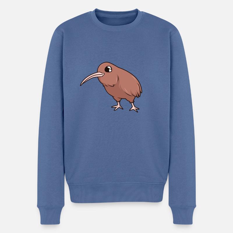 Kawaii Kiwi - Männer Premium Bio Pullover - Taubenblau