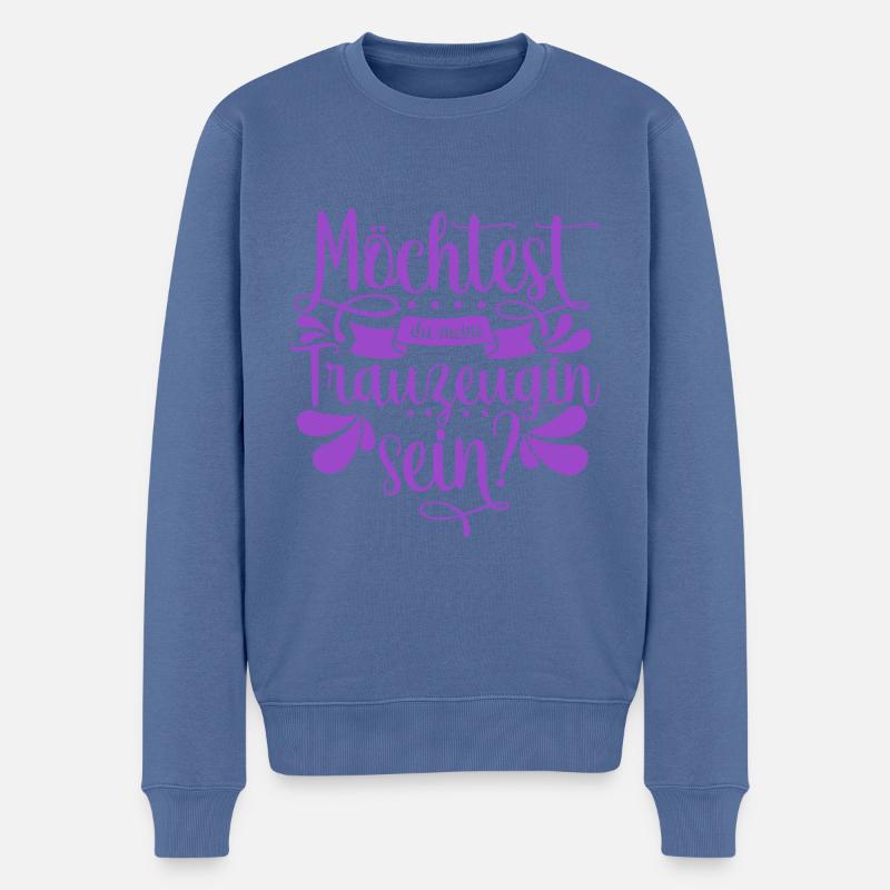 Möchtest du meine Trauzeugin sein - Männer Premium Bio Pullover - Taubenblau