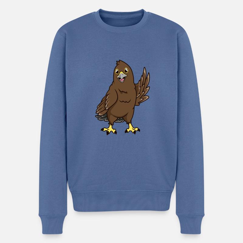 Kawaii Steinadler - Männer Premium Bio Pullover - Taubenblau