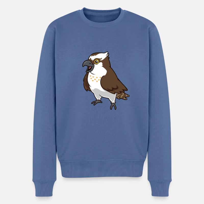 Balbuzard pêcheur de Kawaii - Pull Premium bio Homme - bleu pigeon