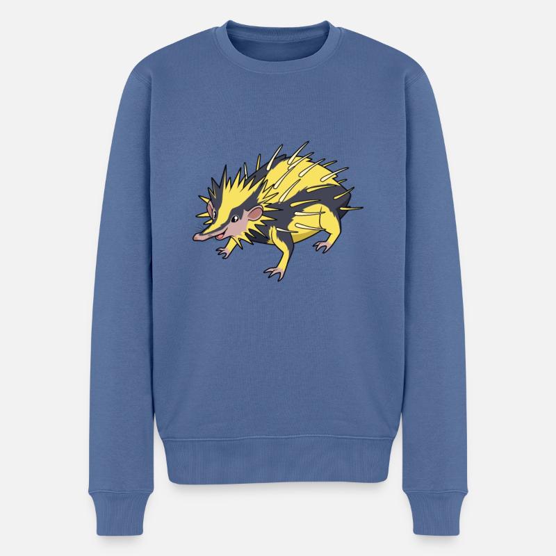 Tenrecs rayés Kawaii - Pull Premium bio Homme - bleu pigeon