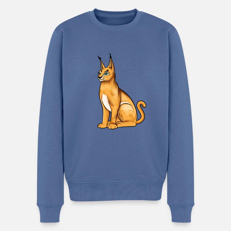 Lynx du désert de Kawaii - Pull Premium bio Homme - bleu pigeon