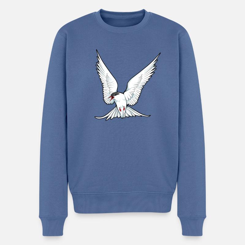 Zeichnung einer Küstenseeschwalbe - Männer Premium Bio Pullover - Taubenblau