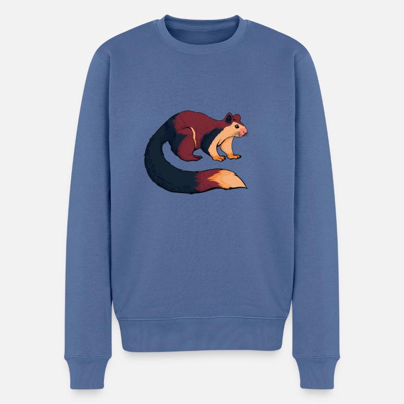 Dessin d’un écureuil géant royal - Pull Premium bio Homme - bleu pigeon