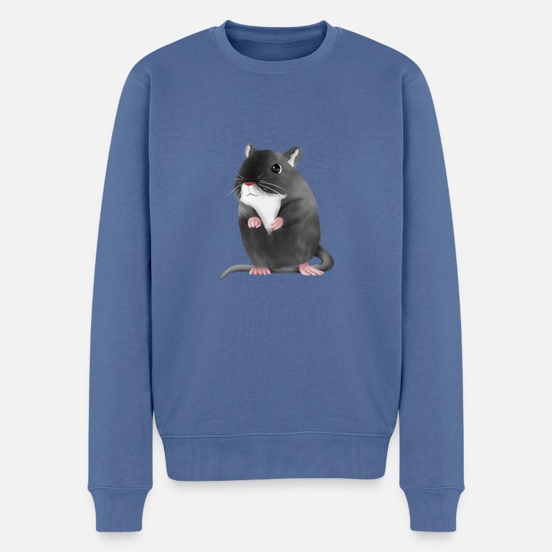 Dessin d’une gerbille - Pull Premium bio Homme - bleu pigeon
