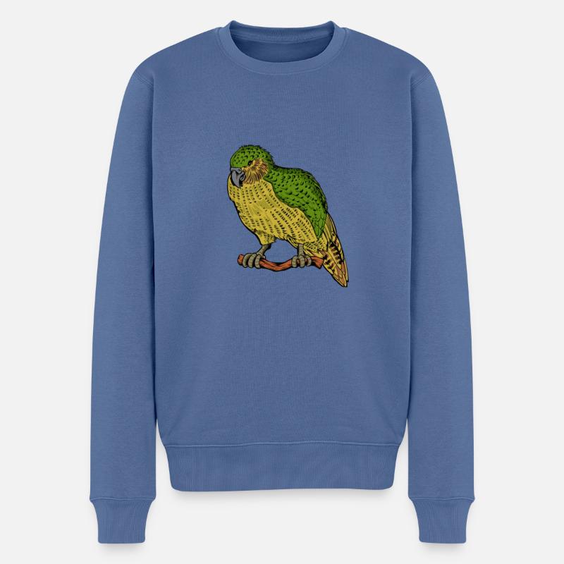 Dessin d’un kakapo - Pull Premium bio Homme - bleu pigeon