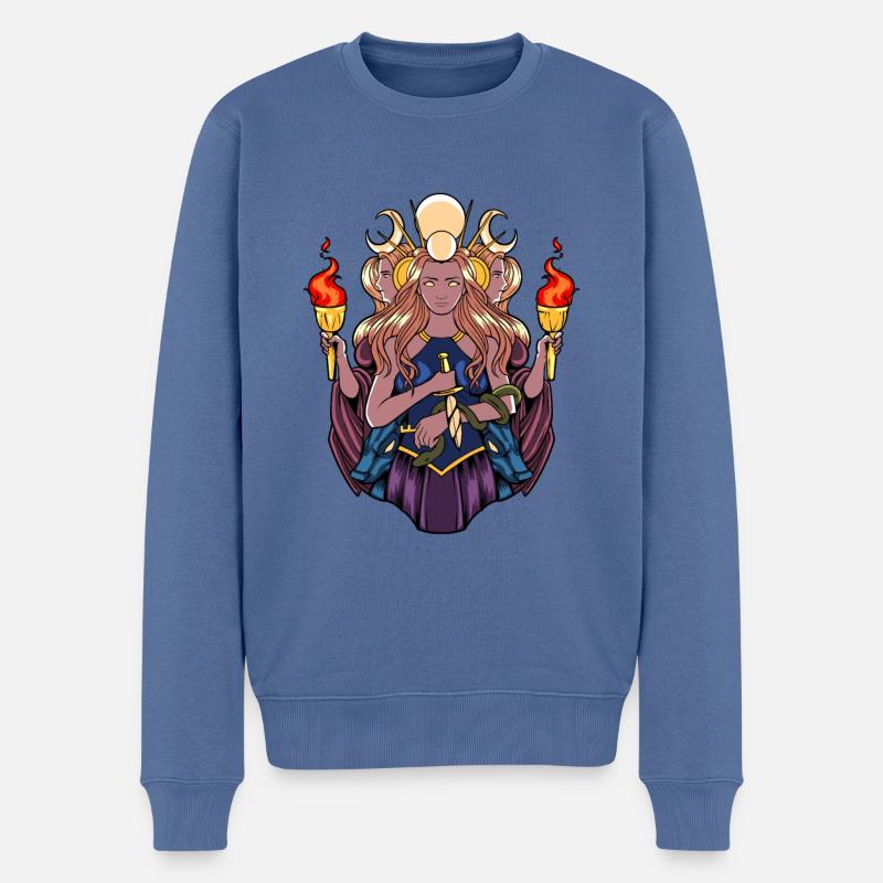 Déesse grecque Hécate - Pull Premium bio Homme - bleu pigeon