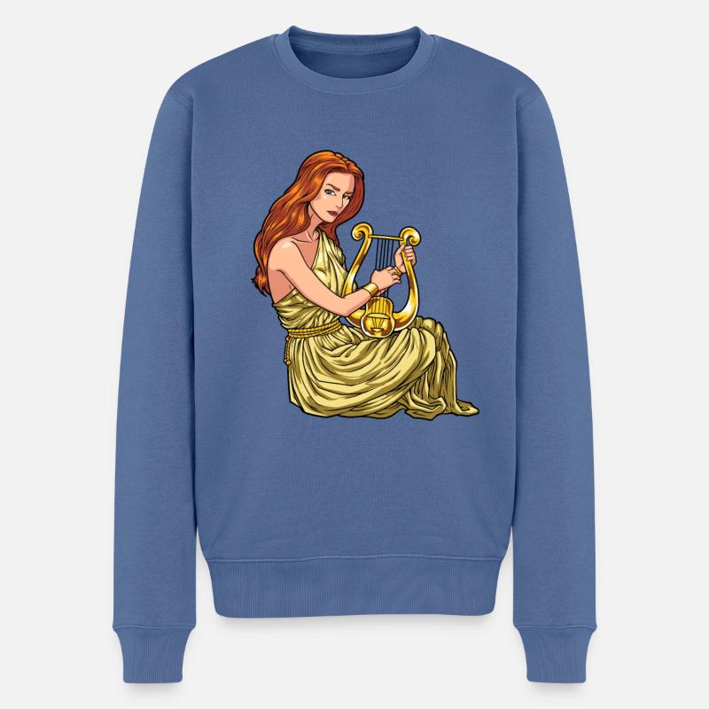 Griechische Dichterin Sappho - Männer Premium Bio Pullover - Taubenblau