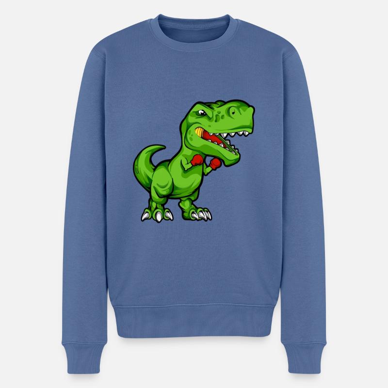 Comic TREX fait du karaté - Pull Premium bio Homme - bleu pigeon