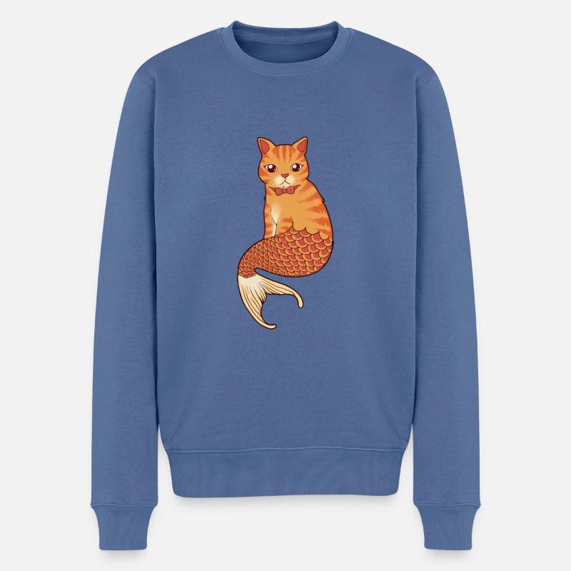 La sirène des chats - Pull Premium bio Homme - bleu pigeon