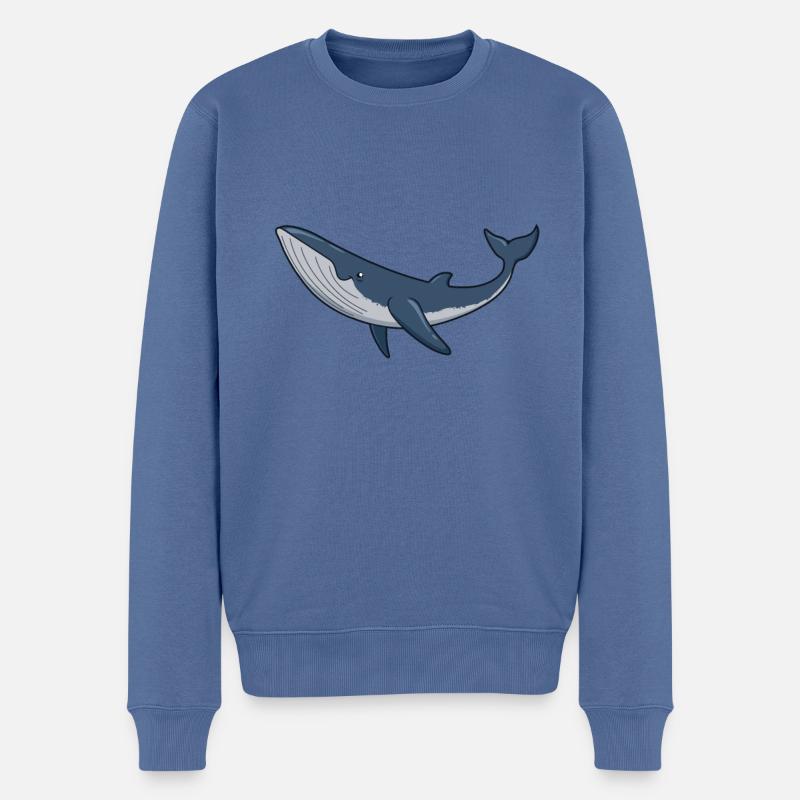 Kawaii Wal - Zwergwal - Männer Premium Bio Pullover - Taubenblau