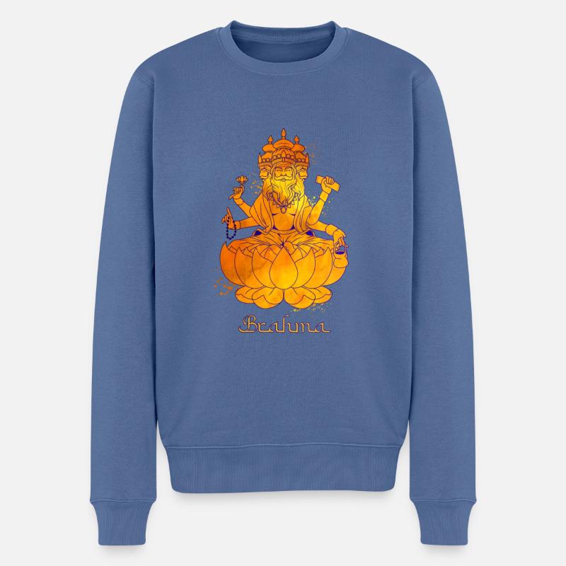 Hindu Gott - Brahma - Männer Premium Bio Pullover - Taubenblau