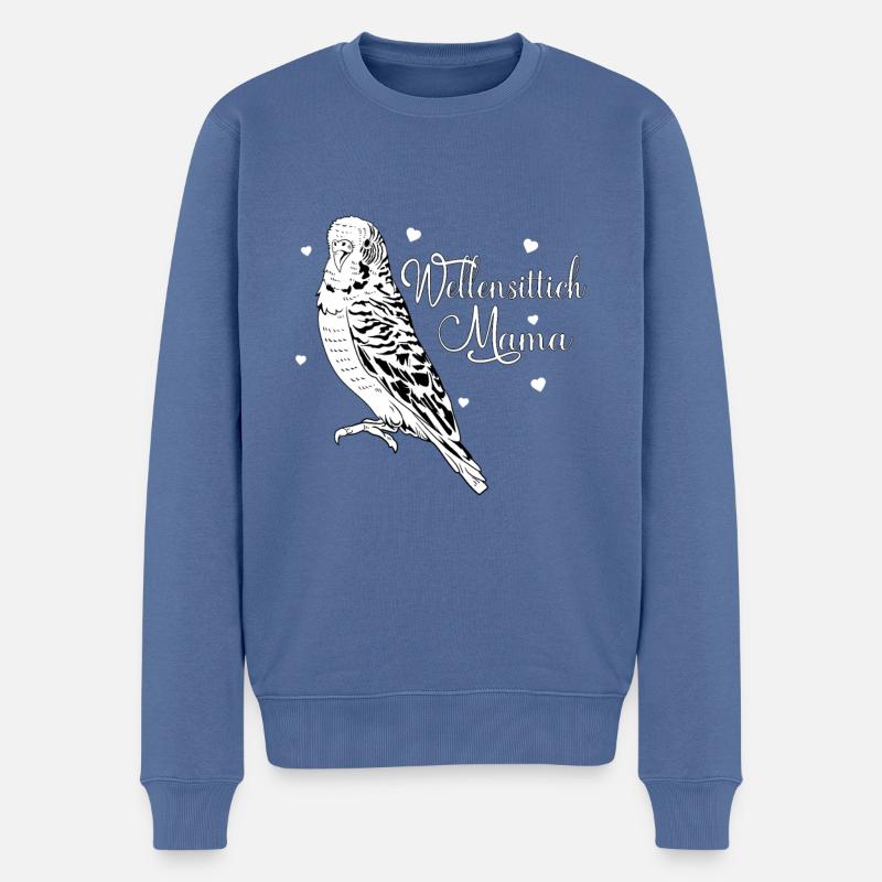 Wellensittich Mama - Männer Premium Bio Pullover - Taubenblau