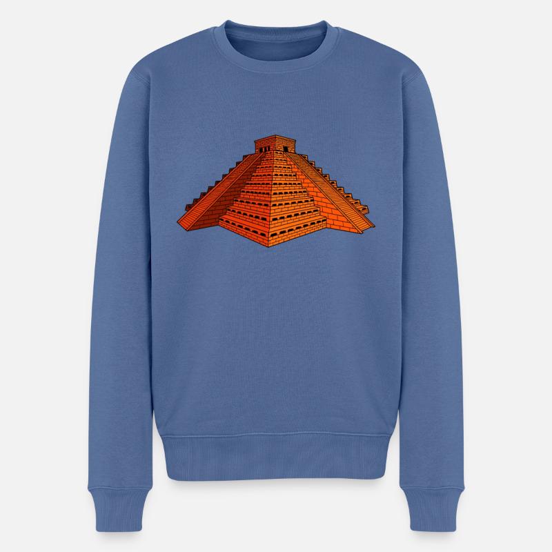 Pyramide aztèque - Pull Premium bio Homme - bleu pigeon