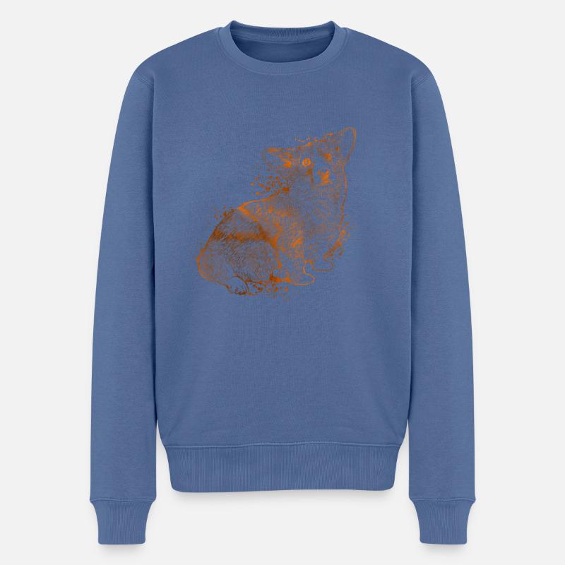 Kunstvoller Corgi - Männer Premium Bio Pullover - Taubenblau