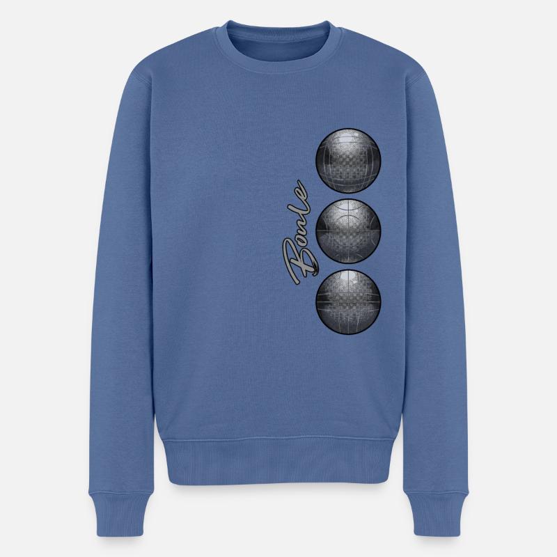 Boule - Männer Premium Bio Pullover - Taubenblau