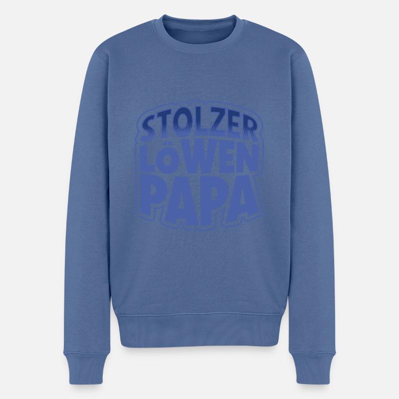 Stolzer Löwenpapa - Männer Premium Bio Pullover - Taubenblau