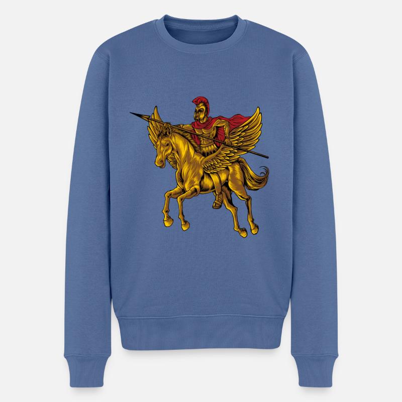 Bellerophon - Männer Premium Bio Pullover - Taubenblau