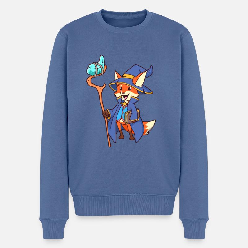 Wizard Fox - Pull Premium bio Homme - bleu pigeon