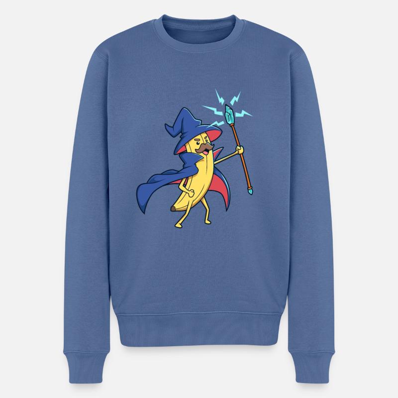 Wizard Banana - Pull Premium bio Homme - bleu pigeon