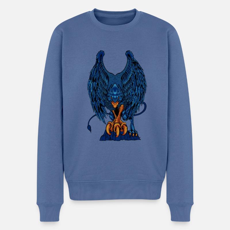 Greif - Männer Premium Bio Pullover - Taubenblau