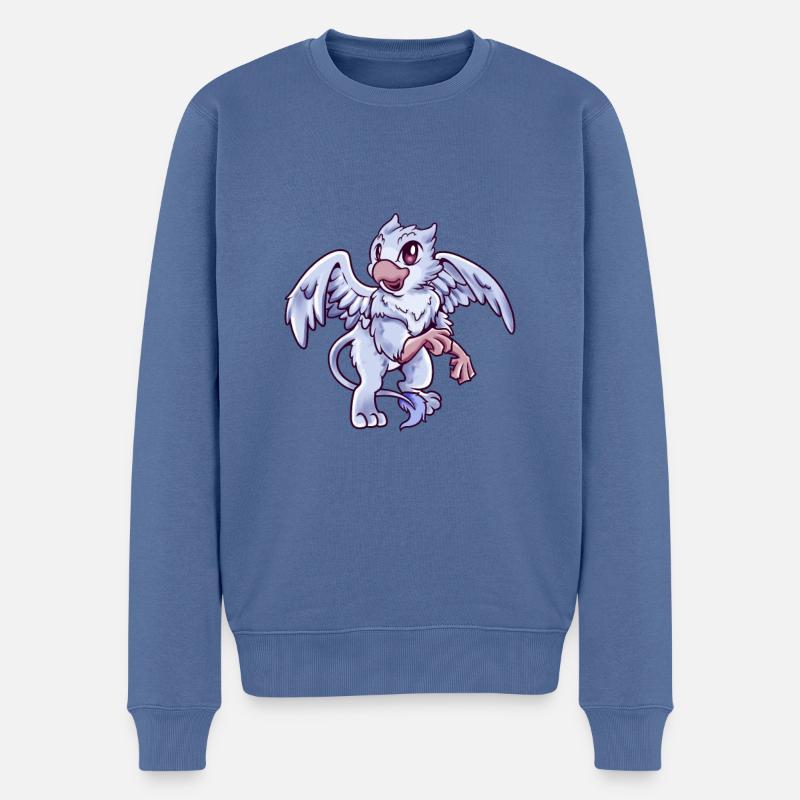 Kawaii Greif - Männer Premium Bio Pullover - Taubenblau