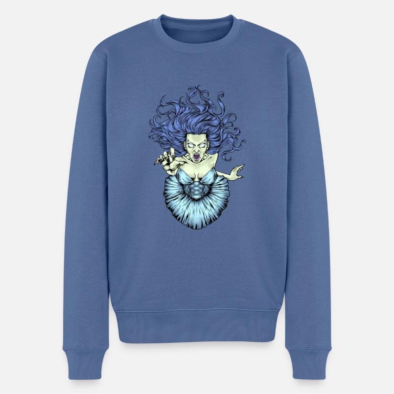 Banshee - Männer Premium Bio Pullover - Taubenblau