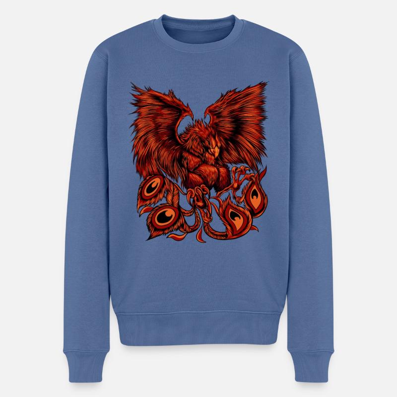 Phoenix - Männer Premium Bio Pullover - Taubenblau