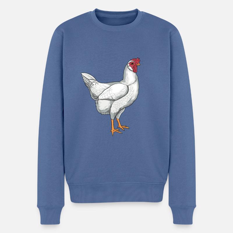 Leghorn - Männer Premium Bio Pullover - Taubenblau