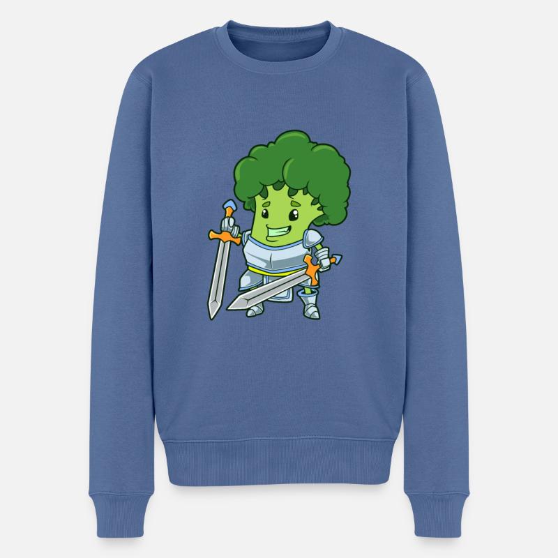 Rollenspiel-Charakter - Paladin - Brokkoli - Männer Premium Bio Pullover - Taubenblau