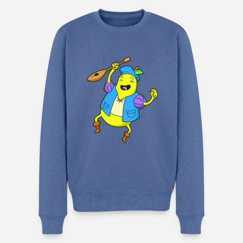 Rollenspiel-Charakter - Barde - Birne - Männer Premium Bio Pullover - Taubenblau