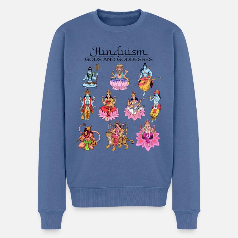 Dieux de l’hindouisme - Pull Premium bio Homme - bleu pigeon