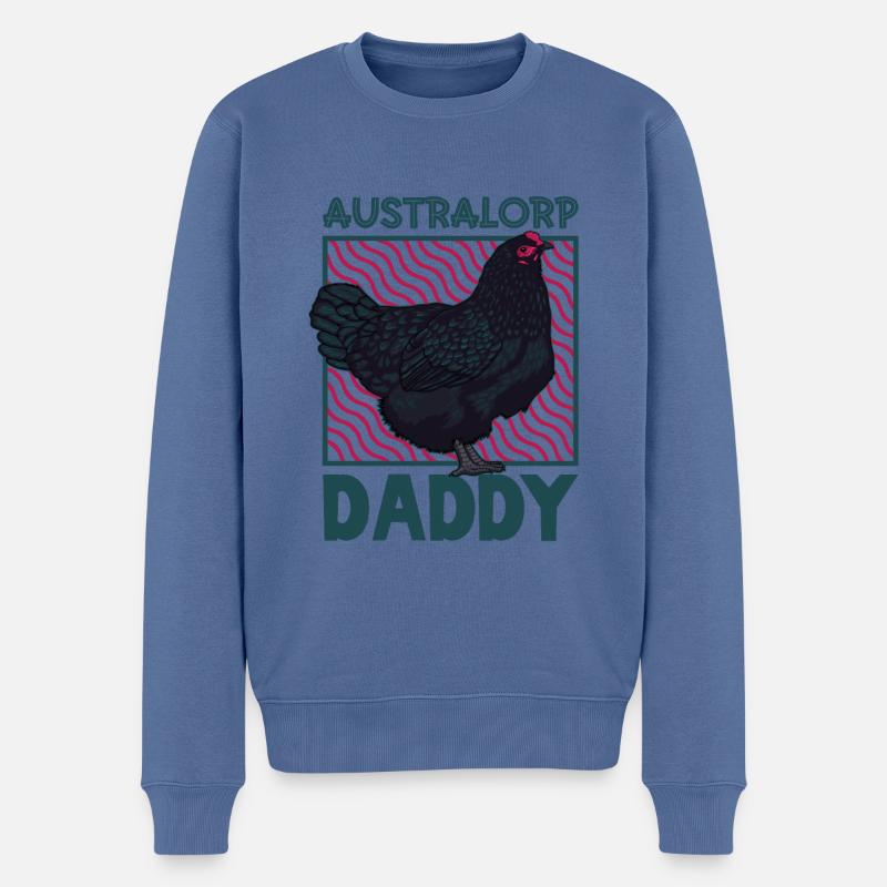 Australorp Papa - Männer Premium Bio Pullover - Taubenblau