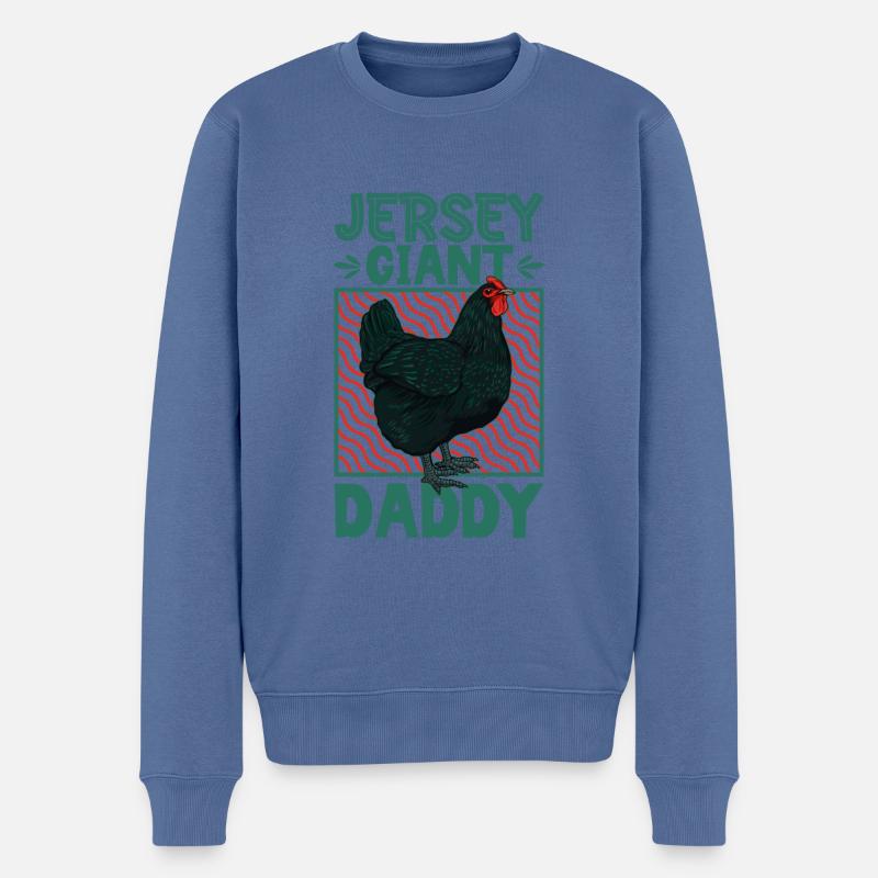 Jersey Giant Papa - Männer Premium Bio Pullover - Taubenblau