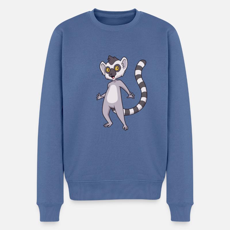 Kawaii Katta - Männer Premium Bio Pullover - Taubenblau
