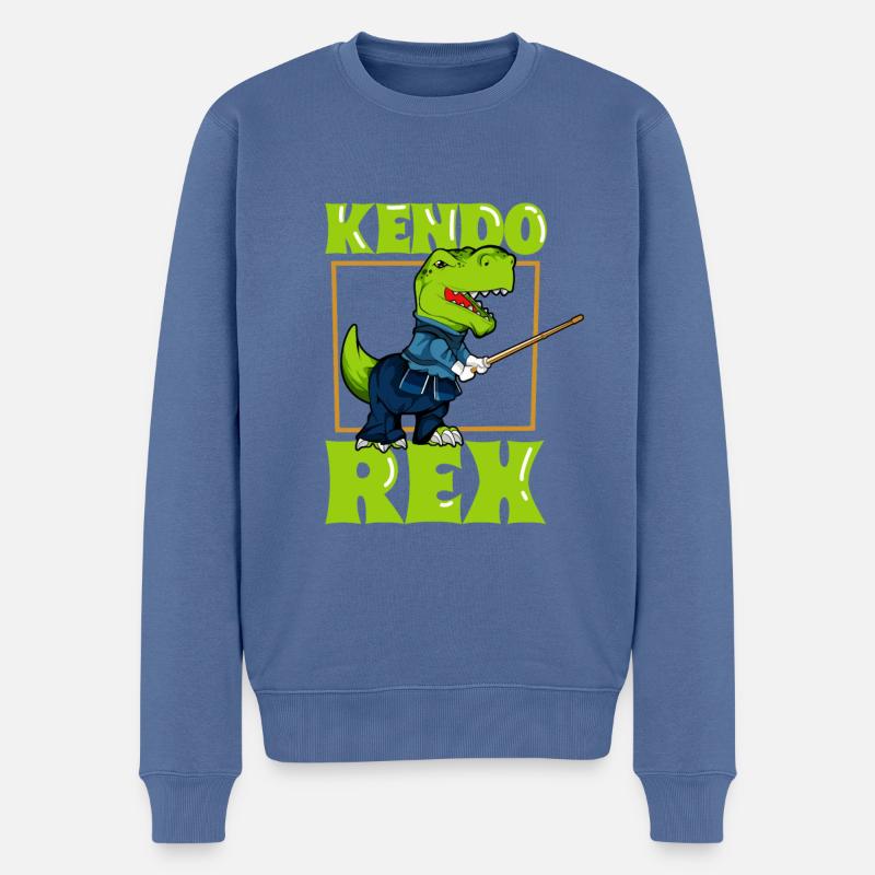 TREX fait du kendo - Pull Premium bio Homme - bleu pigeon