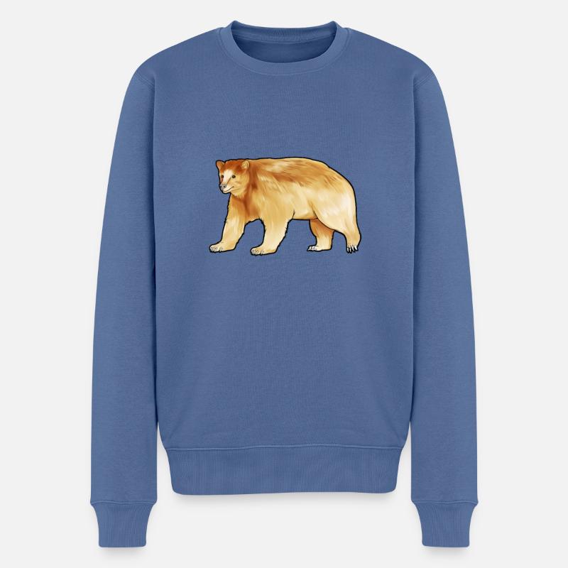 Zeichnung eines Kermodebär - Männer Premium Bio Pullover - Taubenblau