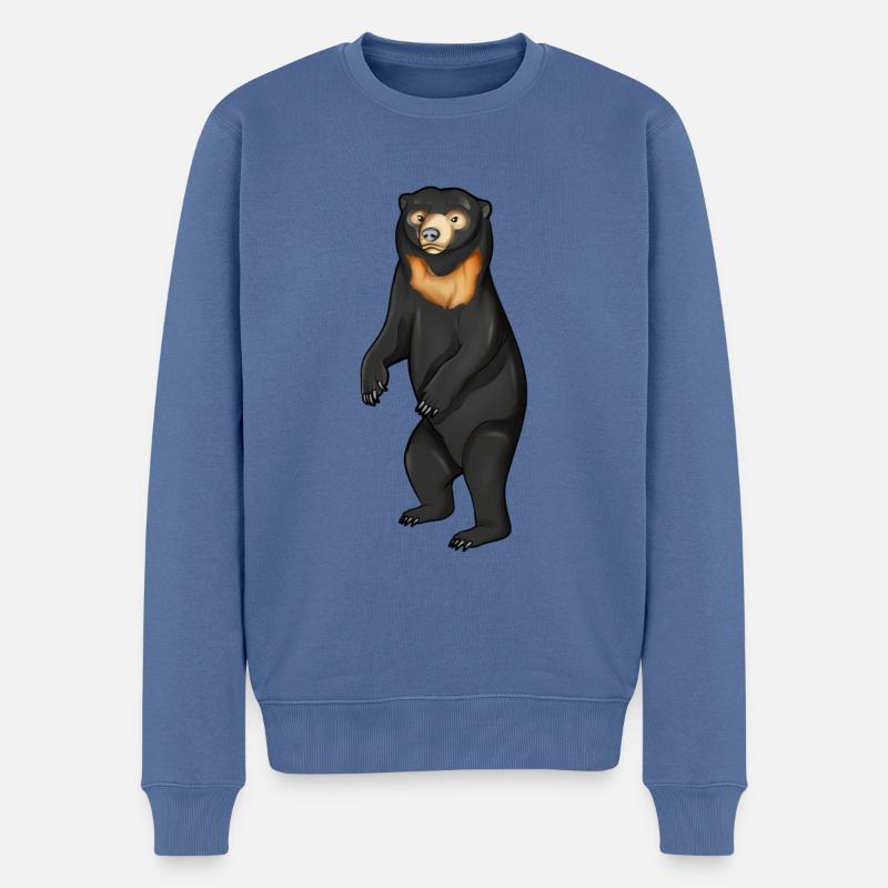Zeichnung eines Malaienbär - Männer Premium Bio Pullover - Taubenblau