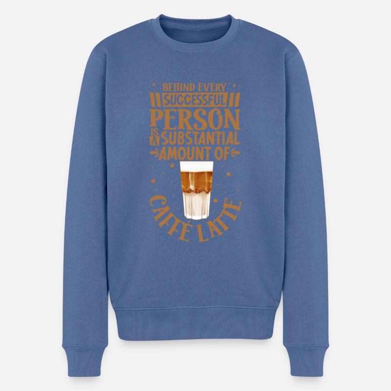 Succès uniquement avec Caffè Latte - Pull Premium bio Homme - bleu pigeon