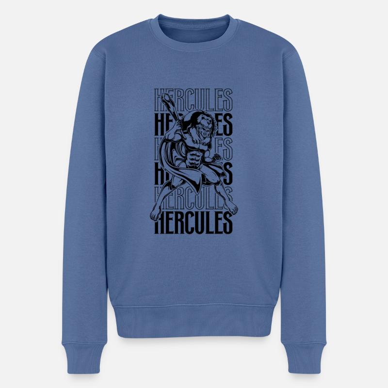 Herkules - Männer Premium Bio Pullover - Taubenblau