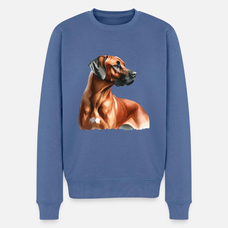 Watercolor Rhodesian Ridgeback - Männer Premium Bio Pullover - Taubenblau