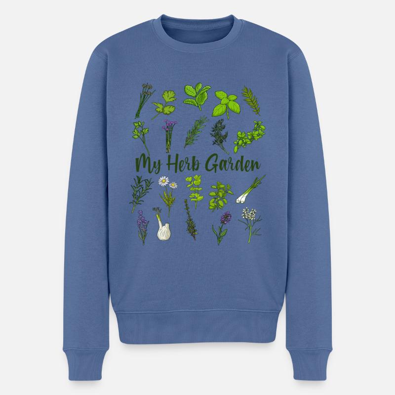 Mein Kräutergarten - Kräuter - Männer Premium Bio Pullover - Taubenblau