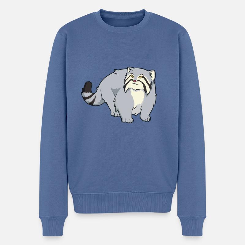 Kawaii Manul - Pull Premium bio Homme - bleu pigeon