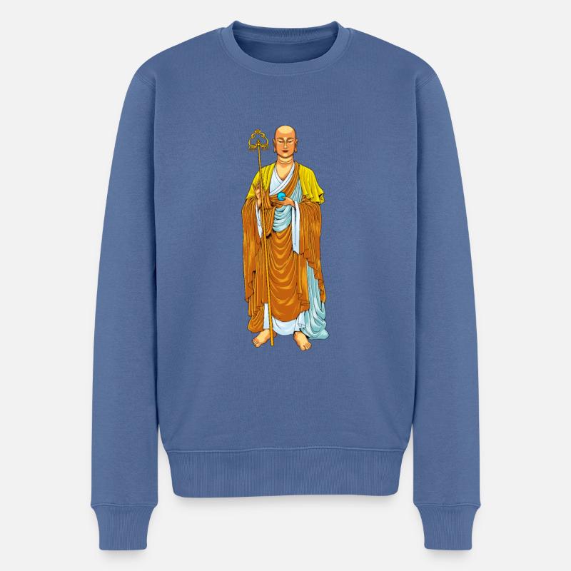 Bouddhisme Dieu Bodhisattva Ksitigarbha - Pull Premium bio Homme - bleu pigeon