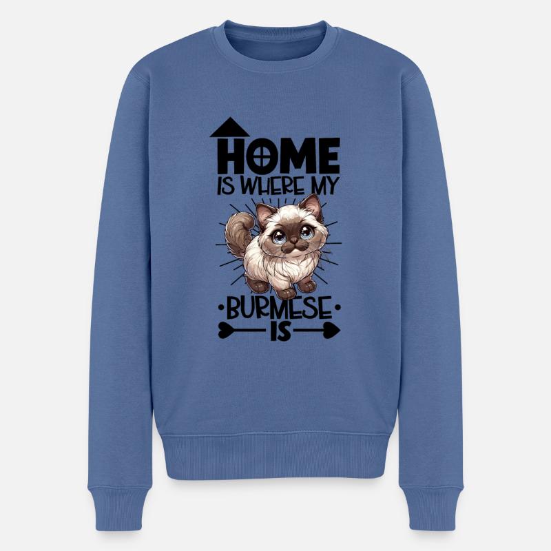 Page d’accueil - Birmanie - Pull Premium bio Homme - bleu pigeon