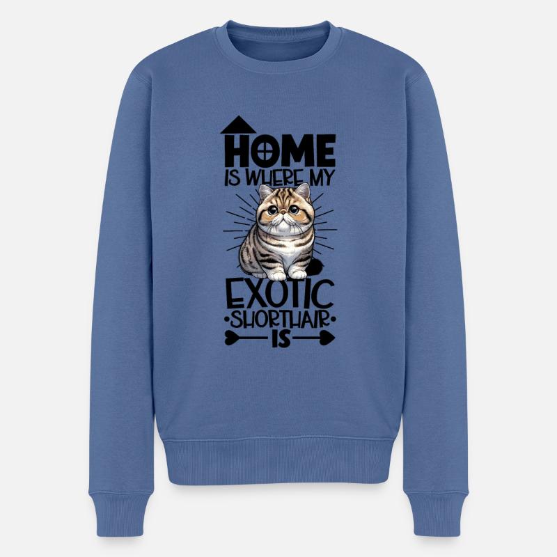 Accueil - Exotic Shorthair - Pull Premium bio Homme - bleu pigeon